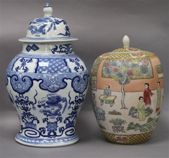 Two Chinese vases tallest 42cm